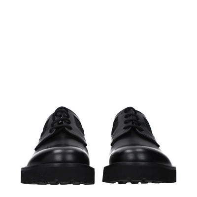 Valentino Garavani Black Leather Oxfords And Derbies