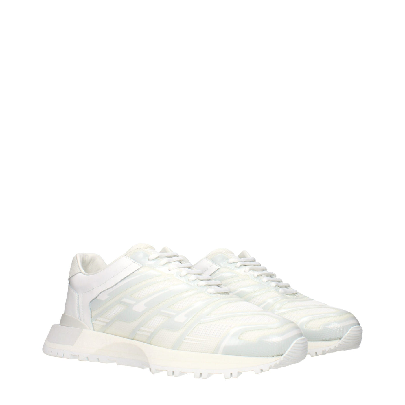 Maison Margiela White Fabric Athletic Sneakers