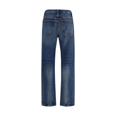 Khaite Blue Cotton High-Waisted Jean
