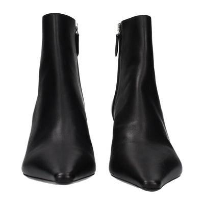 Prada Black Leather Ankle Boots