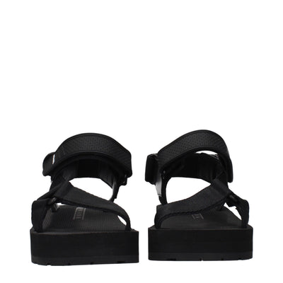 Prada Black Fabric Flat Sandals