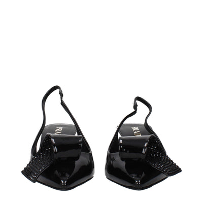 Prada Black Leather Stiletto Heel Sandals