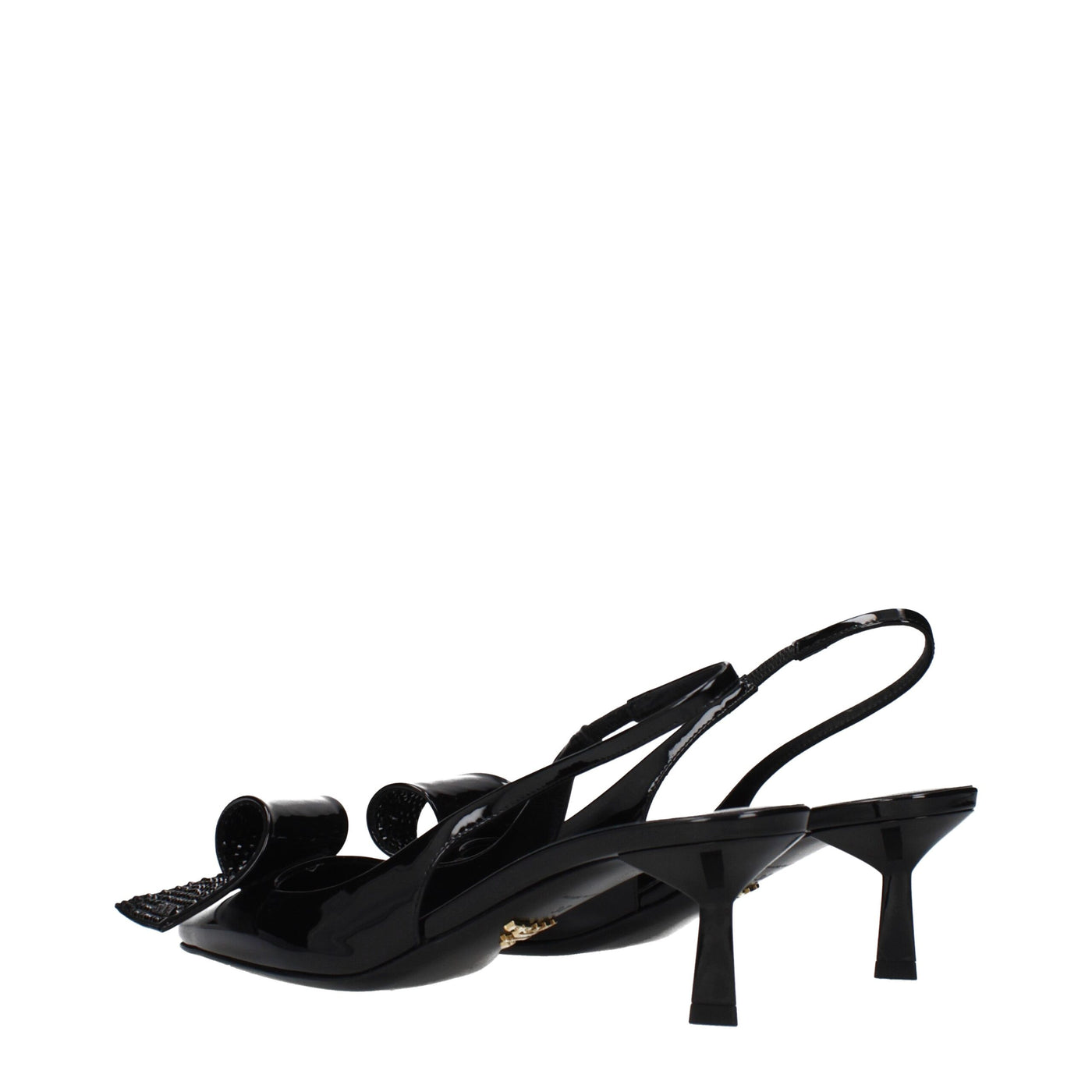 Prada Black Leather Stiletto Heel Sandals