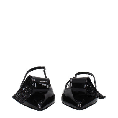 Prada Black Leather Flat Sandals
