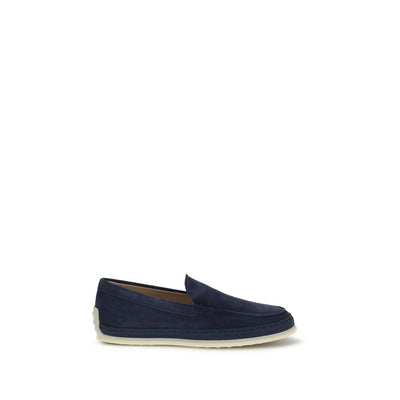 Tod's Blue Calf Leather Bos Taurus Slip-On Loafers