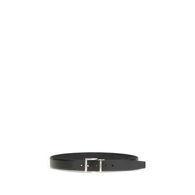 Prada Black Calf Leather Bos Taurus Regular Belt