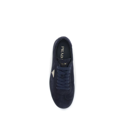 Prada Blue Calf Leather Bos Taurus Sneakers