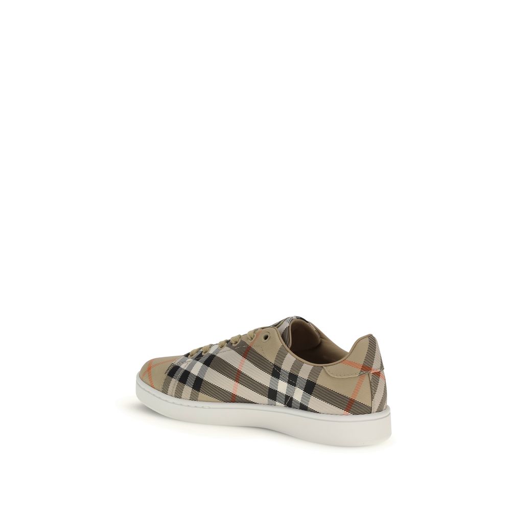 Burberry Beige Cotton Low Top Sneakers