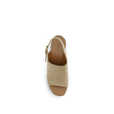 Chloé Beige Lamb Ovis Aries Aries Platform Sandals