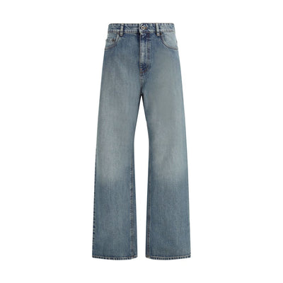 Miu Miu Blue Cotton Straight-Leg Jeans
