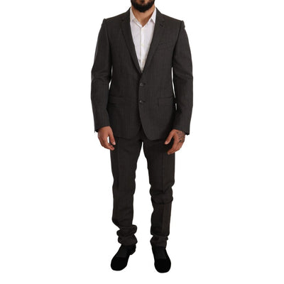 Dolce & Gabbana Black Virgin Wool Two-Piece Suit