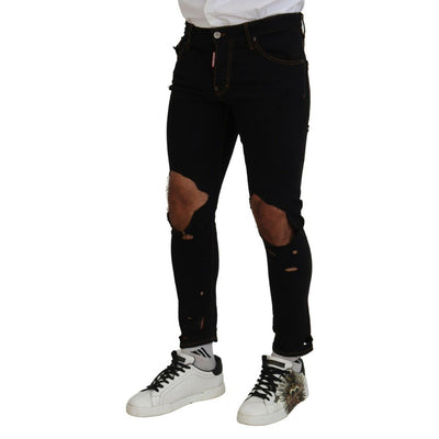 Dsquared² Black Cotton Skinny Pants