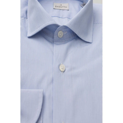 Bagutta Light Blue Cotton Dress Shirt