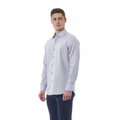 Bagutta Gray Cotton Dress Shirt