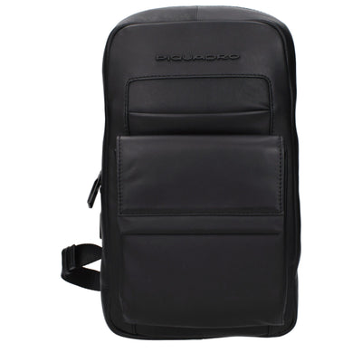 Piquadro Black Leather Backpack
