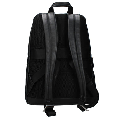 Piquadro Black Leather Backpack