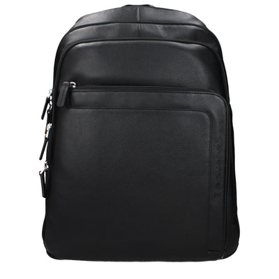 Piquadro Black Leather Backpack