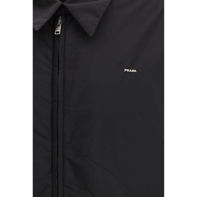 Prada Black Recycled Polyamide Full-Length Jacket