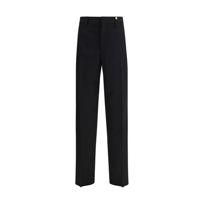 Versace Black Fleece Wool Dress Pants