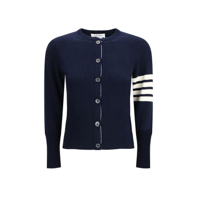 Thom Browne Blue Fleece Wool Cardigan