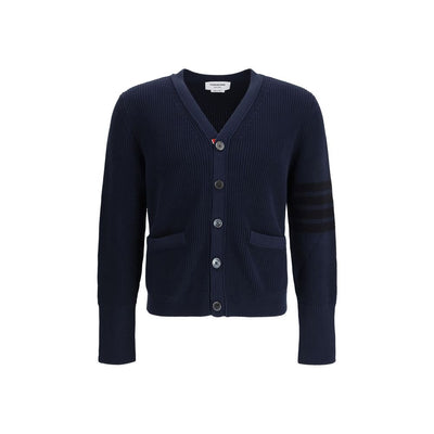 Thom Browne Blue Cotton Cardigan